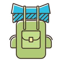 Rucksack-Symbol, flacher Stil vektor