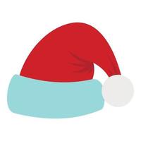 Weihnachtsmann-Hut-Symbol, flacher Stil vektor