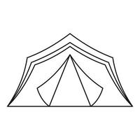 turist tält ikon, översikt stil vektor
