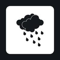 moln med regn ikon, enkel stil vektor