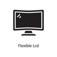 flexibel lcd vektor fast ikon design illustration. hushållning symbol på vit bakgrund eps 10 fil