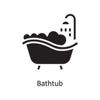 Badewanne Vektor solide Icon Design Illustration. Housekeeping-Symbol auf weißem Hintergrund Eps 10-Datei