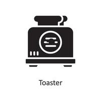 Toaster Vektor solide Icon Design Illustration. Housekeeping-Symbol auf weißem Hintergrund Eps 10-Datei