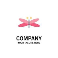 drachenlibelle drachen fliegen spring business logo template flache farbe vektor