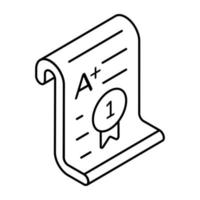 Papier mit Abzeichen, flaches Design des Zertifikatsymbols vektor