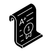 Papier mit Abzeichen, flaches Design des Zertifikatsymbols vektor