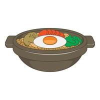 Bibimbap koreanisches Gericht Symbol, Cartoon-Stil vektor