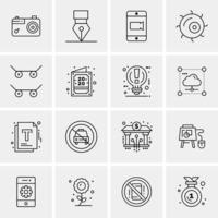 16 universelle Business-Icons Vektor kreative Icon-Illustration zur Verwendung in Web- und Mobilprojekten