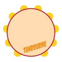 Tamburin-Symbol, flacher Stil vektor