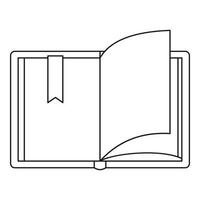 Symbol für offenes Buch, Umrissstil vektor