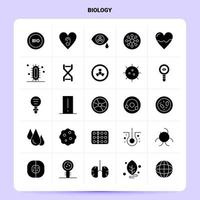 solide 25 Biologie Icon Set Vektor Glyphe Stil Design schwarze Icons Set Web und mobile Geschäftsideen Design Vektor Illustration