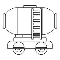 wagenlagertank mit ölsymbol, umrissstil vektor