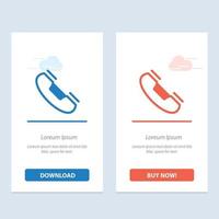 ring upp Kontakt telefon telefon ringa blå och röd ladda ner och köpa nu webb widget kort mall vektor