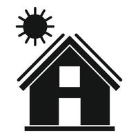 Haus-Solarpanel-Symbol, einfacher Stil vektor