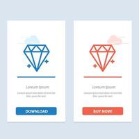diamant e-handel Smycken juvel blå och röd ladda ner och köpa nu webb widget kort mall vektor