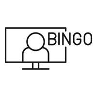 Bingo-TV-Set-Icon-Umrissvektor. Spiel Lotterie vektor