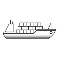 Schiff mit Frachtsymbol, Umrissstil vektor