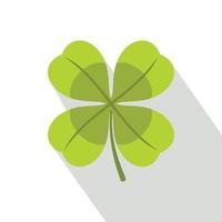 grön klöver blad ikon, platt stil vektor