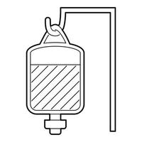 Paket für Bluttransfusionssymbol, Umrissstil vektor