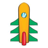 Flugzeug-Raketen-Symbol, Cartoon-Stil vektor