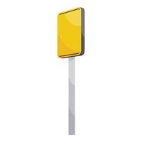Straßenschild gelbes Quadrat-Symbol, Cartoon-Stil vektor