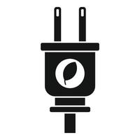 Öko-Energiestecker-Symbol, einfacher Stil vektor