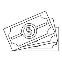 Dollar-Banknoten-Symbol, Umrissstil vektor