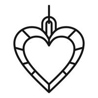 hjärta juvelerare ikon, översikt stil vektor