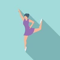 Tanzende Ballerina-Ikone flacher Vektor. Balletttanz Mädchen vektor