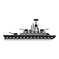 militärische Kriegsschiff-Ikone, einfacher Stil vektor