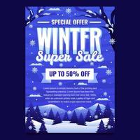 Vorlagen Winter Super Sale Poster vektor