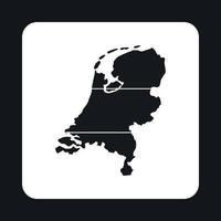 Karta av de nederländerna ikon, enkel stil vektor