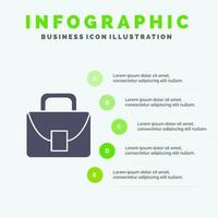 Bag Worker Logistic Global Solid Icon Infografiken 5 Schritte Präsentationshintergrund vektor