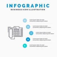 telefon företag kontor ring upp Kontakt linje ikon med 5 steg presentation infographics bakgrund vektor