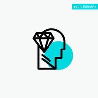 Mind Perfection Diamond Head Türkis Highlight Kreis Punkt Vektor Icon