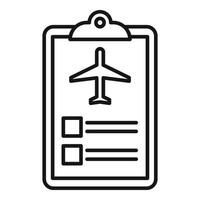 Flugzeugreise-Symbol, Umrissstil vektor