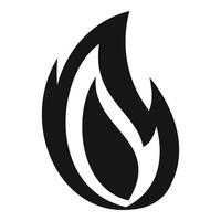 brand flamma värme ikon, enkel stil vektor