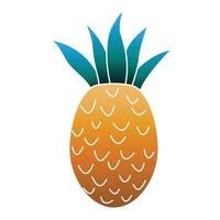 ganze Ananas-Ikone, Cartoon-Stil vektor