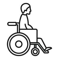 Mann im Rollstuhl-Symbol, Umrissstil vektor