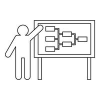 Symbol für Geschäftsmann und Präsentationsbildschirm vektor