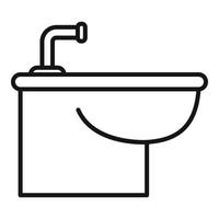 WC-Bidet-Symbol, Umrissstil vektor