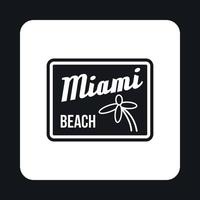 Straßenschild Miami Beach Symbol, einfacher Stil vektor