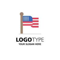 amerikan flagga tacksägelse USA företag logotyp mall platt Färg vektor