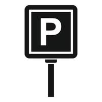 parkering väg tecken ikon, enkel stil vektor