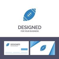 kreative visitenkarte und logo-vorlage american ball football nfl rugby vector illustration