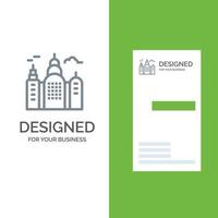 Gebäude Haus Kanada graues Logo-Design und Visitenkartenvorlage vektor