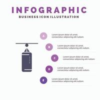 väska boxning stansa väska stansning fast ikon infographics 5 steg presentation bakgrund vektor