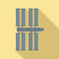 Solarpanel Raumstation Symbol flacher Vektor. Internationales Erdsystem vektor