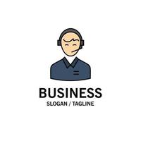 unterstützung unternehmen beratung kunden mann online berater service business logo vorlage flache farbe vektor
