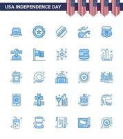 Packung mit 25 kreativen Usa-Unabhängigkeitstag-bezogenen Blues des Sicherheitsschilds American American Smoke editierbare Usa-Tag-Vektordesign-Elemente vektor